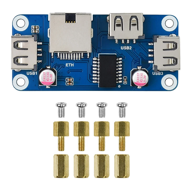 Raspberry Pi PoE Ethernet USB HUB HAT 3 X USB 2.0 Ports RJ45 802.3af RTL8152B Compatible for Raspberry Pi Zero W WH 1.3