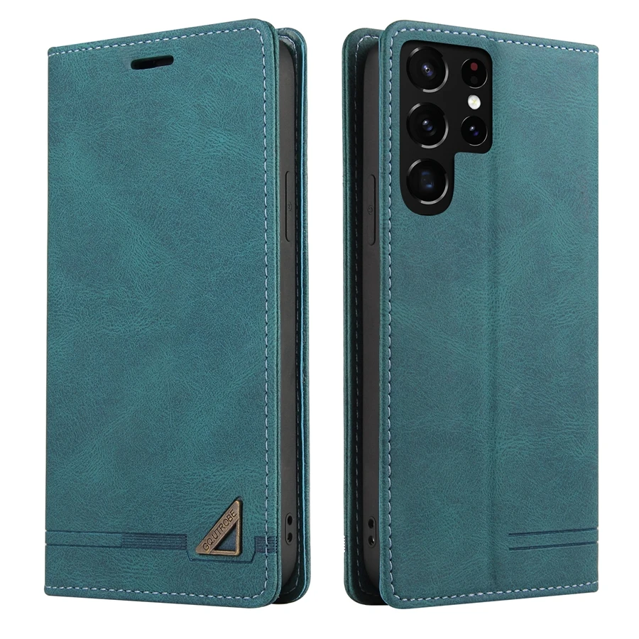 Wallet Anti-theft Brush With Card Slot Magnetic Flip Leather For Samsung Galaxy S26 FE S25 Ultra S24 Plus S23 S22 S21 S20 S10 S9
