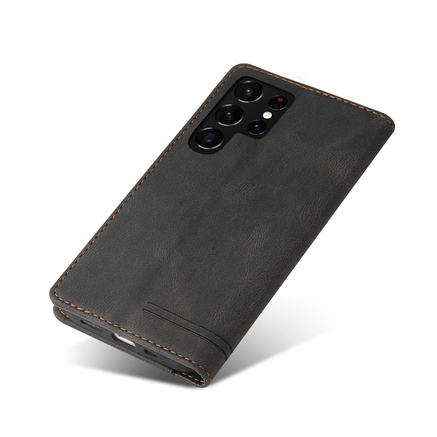 Wallet Anti-theft Brush With Card Slot Magnetic Flip Leather For Samsung Galaxy S26 FE S25 Ultra S24 Plus S23 S22 S21 S20 S10 S9