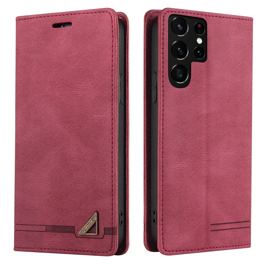 Wallet Anti-theft Brush With Card Slot Magnetic Flip Leather For Samsung Galaxy S26 FE S25 Ultra S24 Plus S23 S22 S21 S20 S10 S9