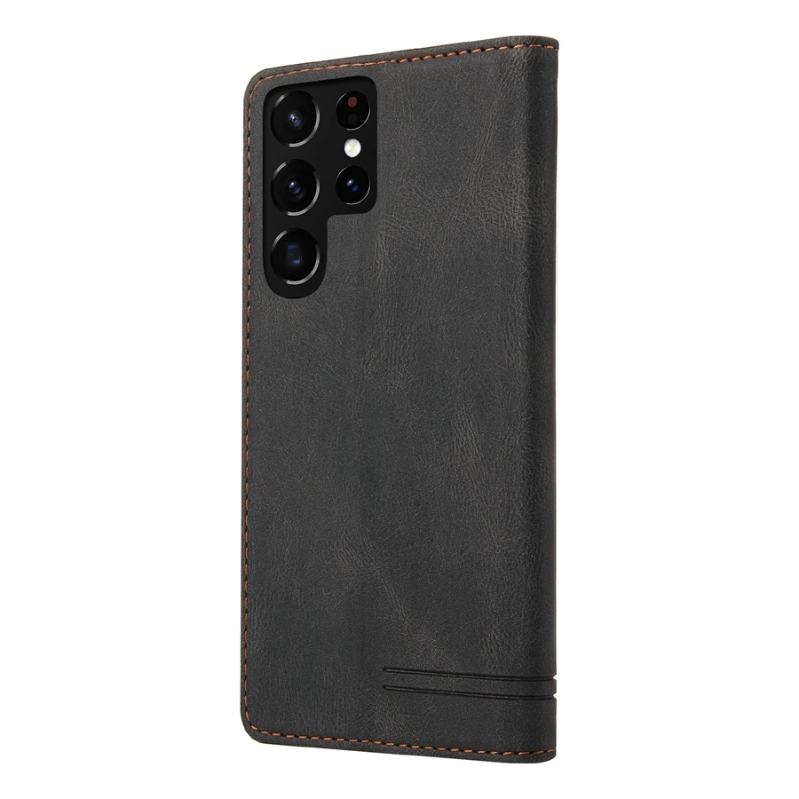 Wallet Anti-theft Brush With Card Slot Magnetic Flip Leather For Samsung Galaxy S26 FE S25 Ultra S24 Plus S23 S22 S21 S20 S10 S9