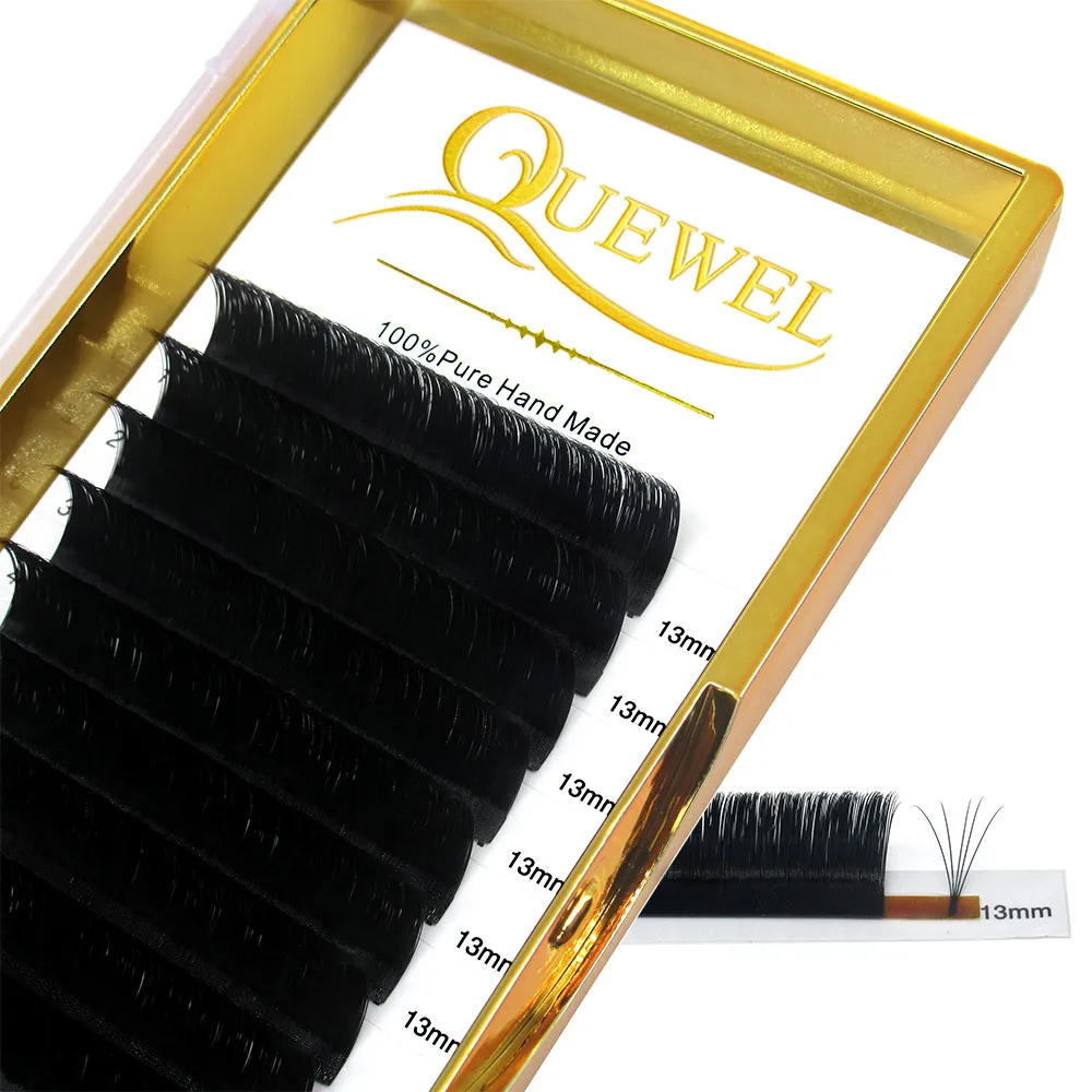 Quewel Easy Fan Volume Eyelash Extension Blooming Lashes Self-making Flowering Fast Fans Eyelashes Bloom Thick Faux Mink Lash