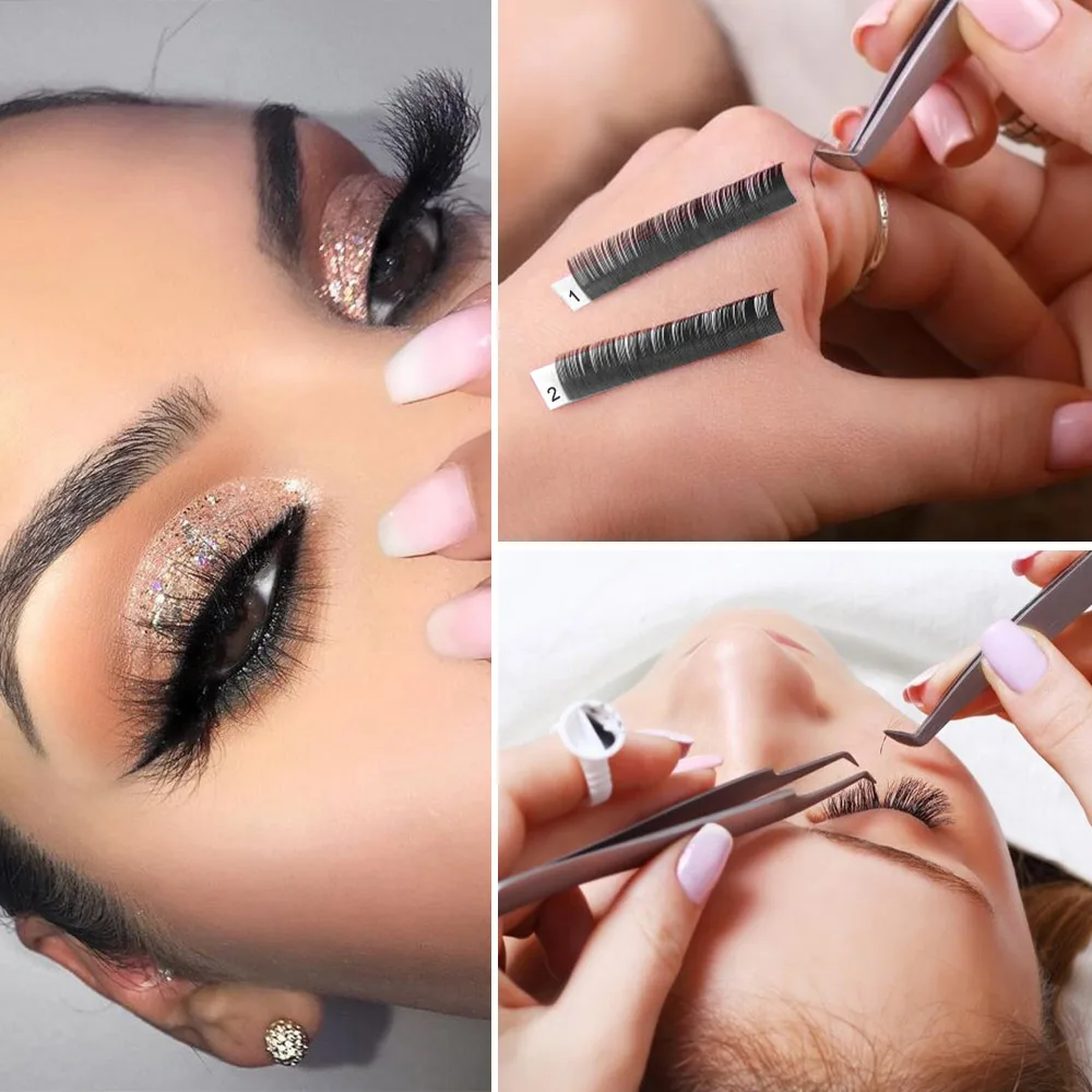 Quewel Easy Fan Volume Eyelash Extension Blooming Lashes Self-making Flowering Fast Fans Eyelashes Bloom Thick Faux Mink Lash