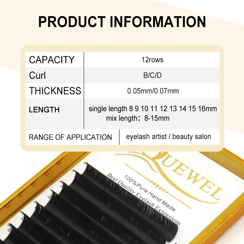 Quewel Easy Fan Volume Eyelash Extension Blooming Lashes Self-making Flowering Fast Fans Eyelashes Bloom Thick Faux Mink Lash