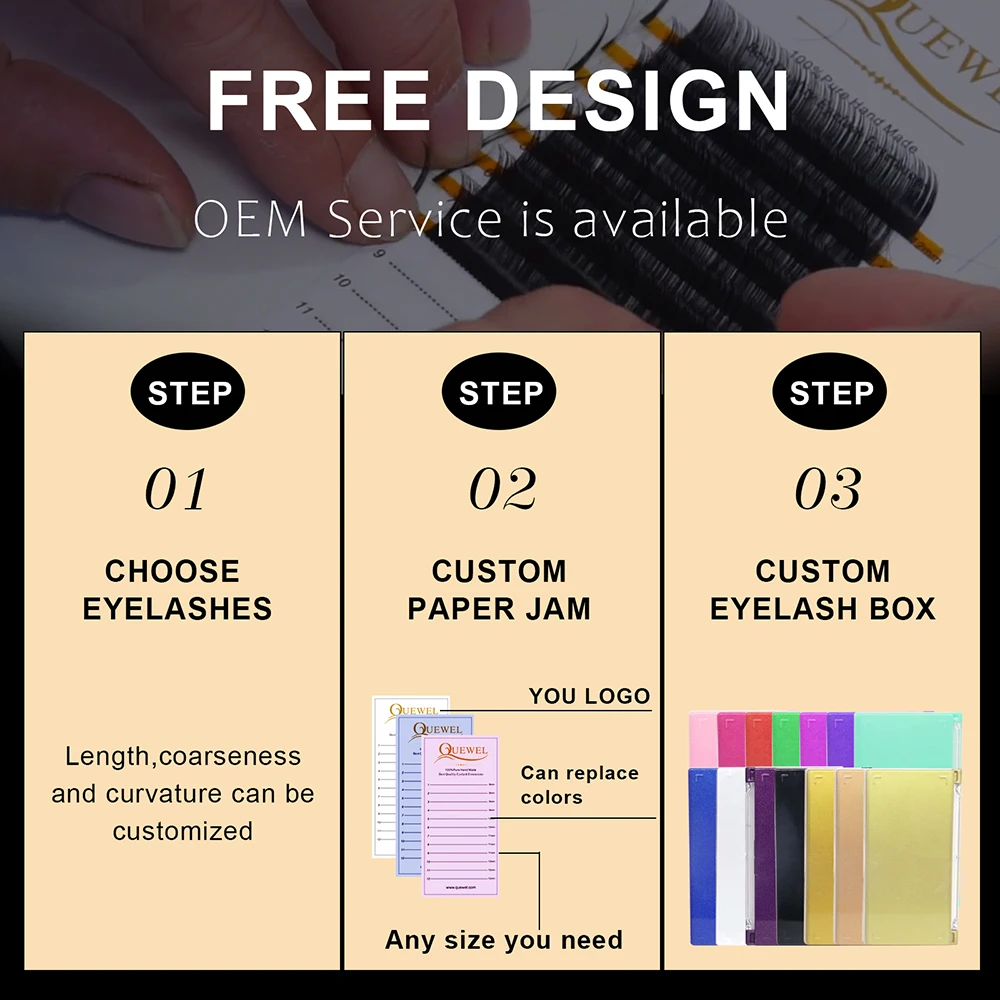Quewel Easy Fan Volume Eyelash Extension Blooming Lashes Self-making Flowering Fast Fans Eyelashes Bloom Thick Faux Mink Lash