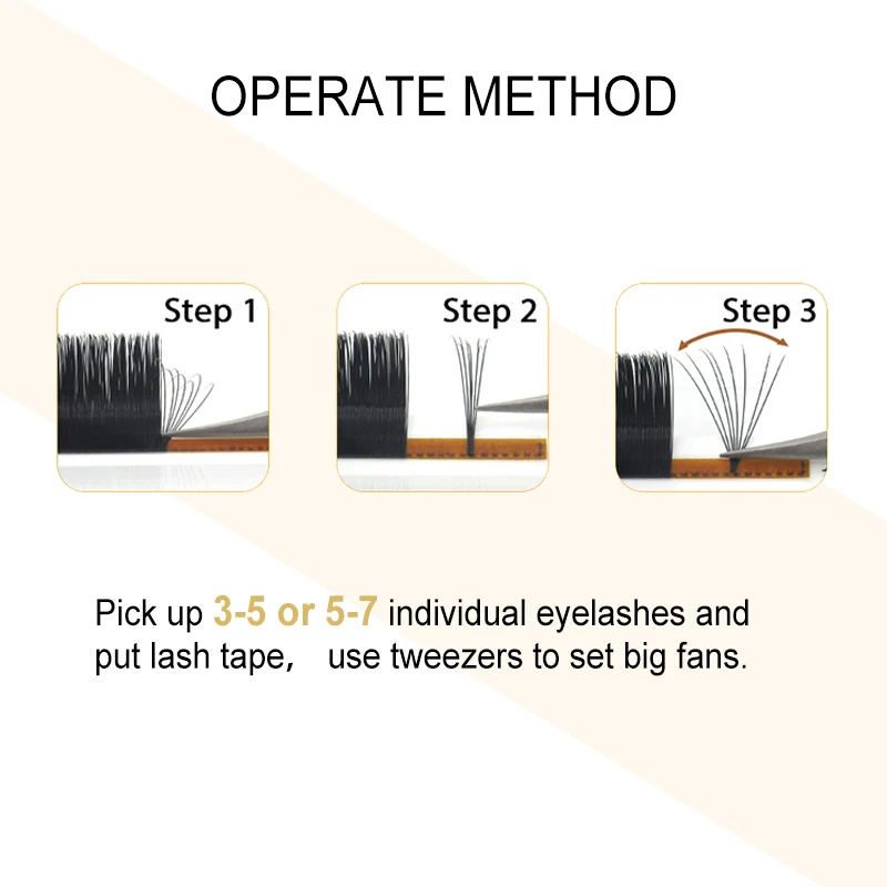 Quewel Easy Fan Volume Eyelash Extension Blooming Lashes Self-making Flowering Fast Fans Eyelashes Bloom Thick Faux Mink Lash