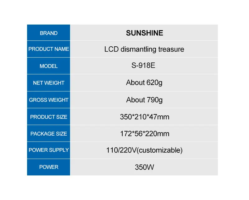 Sunshine S-918E LCD Screen Splitter Heating Stage Separator Pad For Phone IPad Repair Separation Pad LCD Dismantling Treasure
