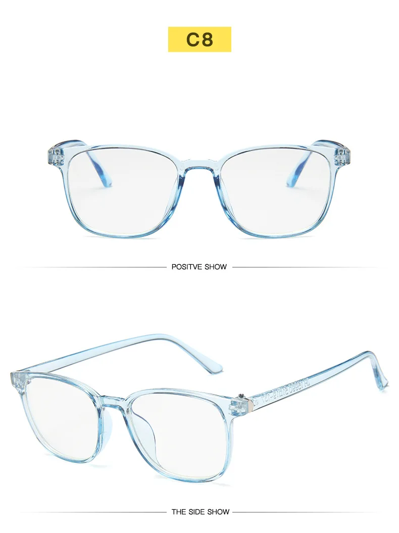 RMM Retro Mens Glasses Frame Fashion Computer Eyeglasses Frame Women Anti-blue Light Transparent Clear Pink Plastic Glasses