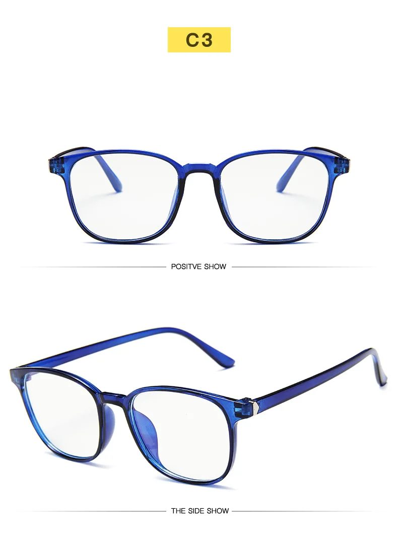 RMM Retro Mens Glasses Frame Fashion Computer Eyeglasses Frame Women Anti-blue Light Transparent Clear Pink Plastic Glasses