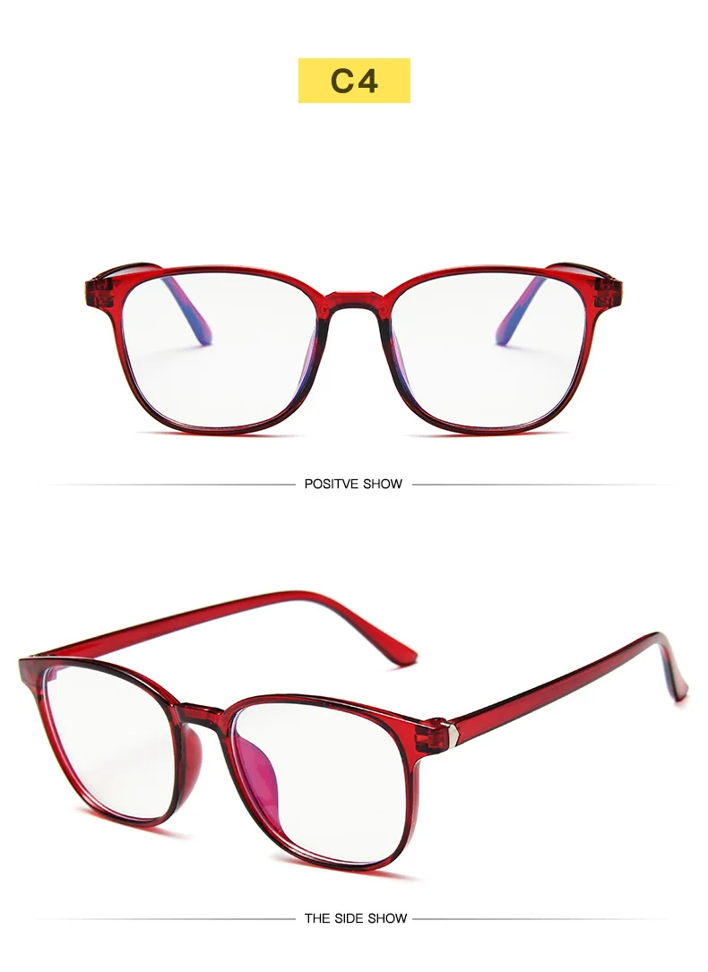 RMM Retro Mens Glasses Frame Fashion Computer Eyeglasses Frame Women Anti-blue Light Transparent Clear Pink Plastic Glasses