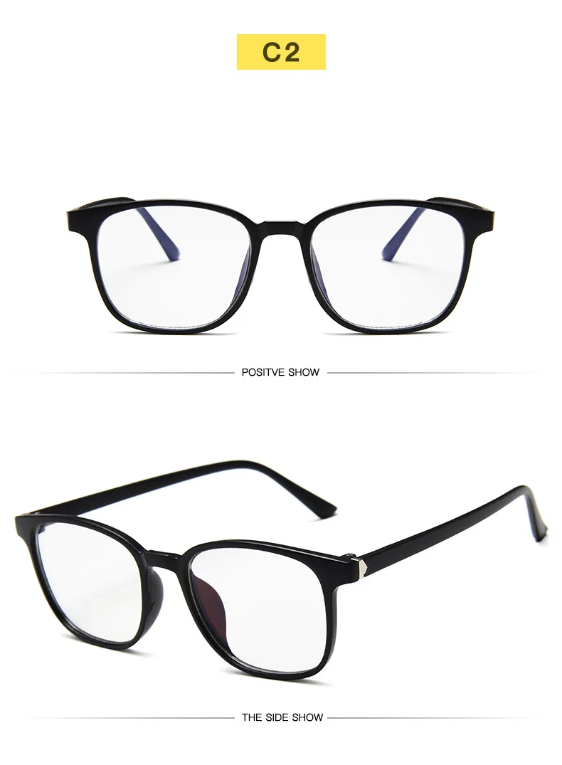 RMM Retro Mens Glasses Frame Fashion Computer Eyeglasses Frame Women Anti-blue Light Transparent Clear Pink Plastic Glasses