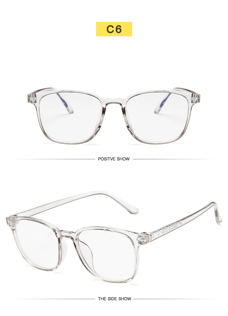 RMM Retro Mens Glasses Frame Fashion Computer Eyeglasses Frame Women Anti-blue Light Transparent Clear Pink Plastic Glasses