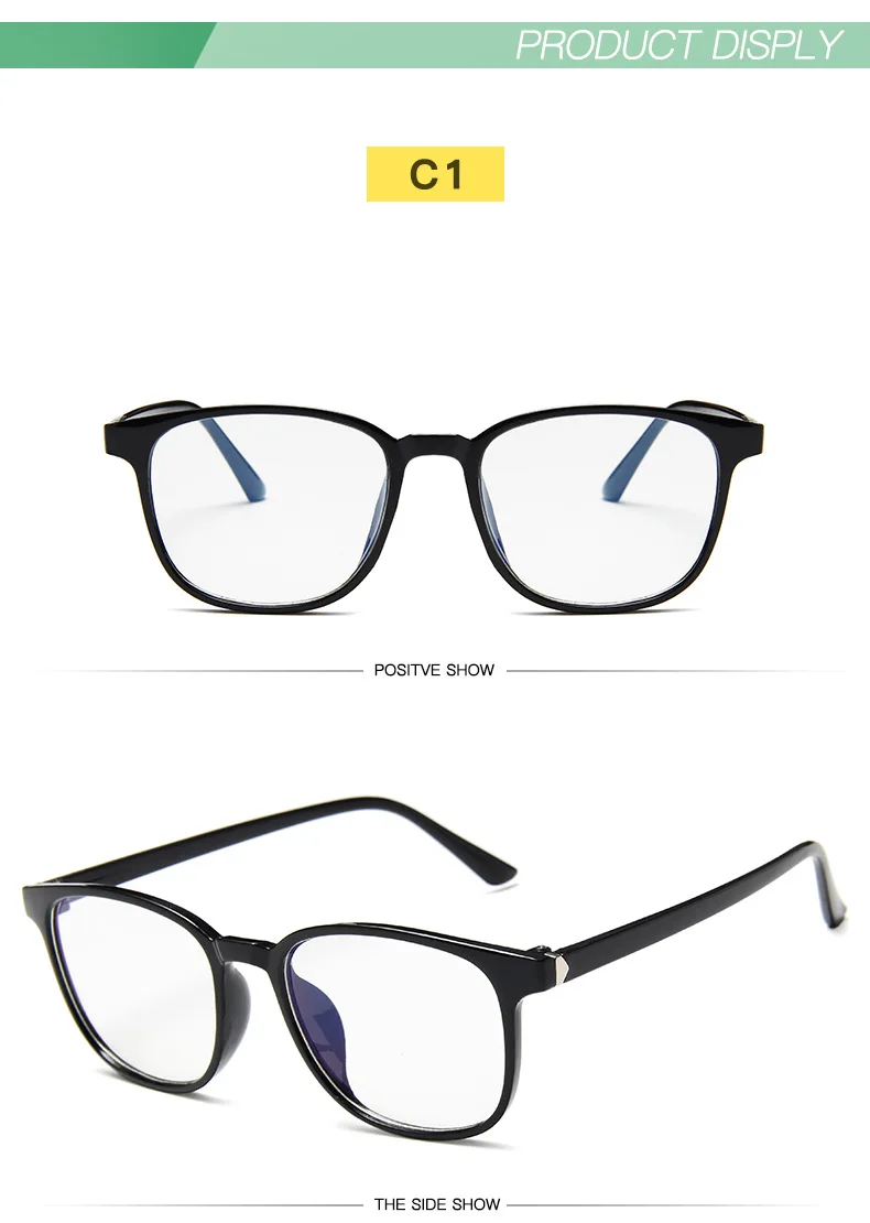 RMM Retro Mens Glasses Frame Fashion Computer Eyeglasses Frame Women Anti-blue Light Transparent Clear Pink Plastic Glasses