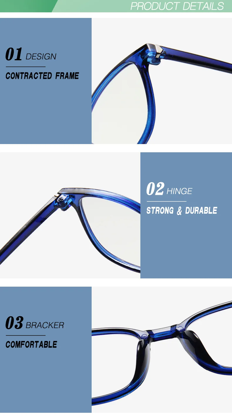 RMM Retro Mens Glasses Frame Fashion Computer Eyeglasses Frame Women Anti-blue Light Transparent Clear Pink Plastic Glasses