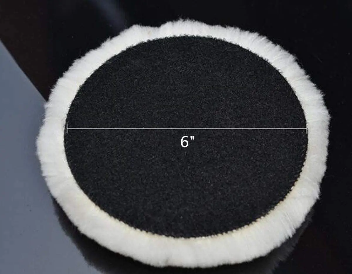 Wool Polishing Pad 3-7 Inches Soft Sheepskin Buffing Pads with Hook & Loop Back Wool Cutting Pad for Car Furniture Glass Auto