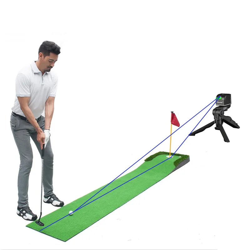 Mini Laser Horizontal Indoor Golf Assistive Device with Ultra Strong Green/Red Laser Beam, Portable with Battery