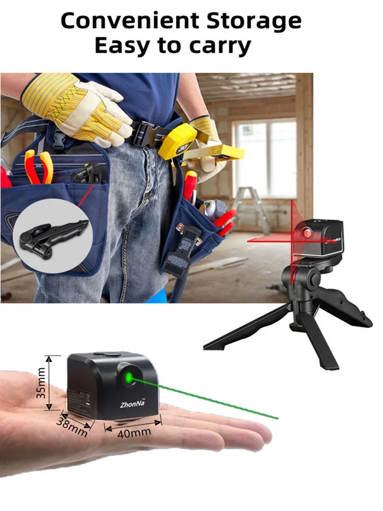 Mini Laser Horizontal Indoor Golf Assistive Device with Ultra Strong Green/Red Laser Beam, Portable with Battery