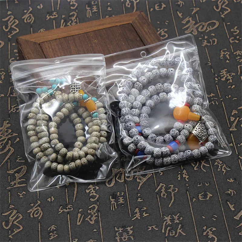 20pcs/lot Transparent PVC Jewelry Pouches Bags Clear Anti-Oxidation Zip Lock Earring Pendant Necklace Bracelet Storage Holder