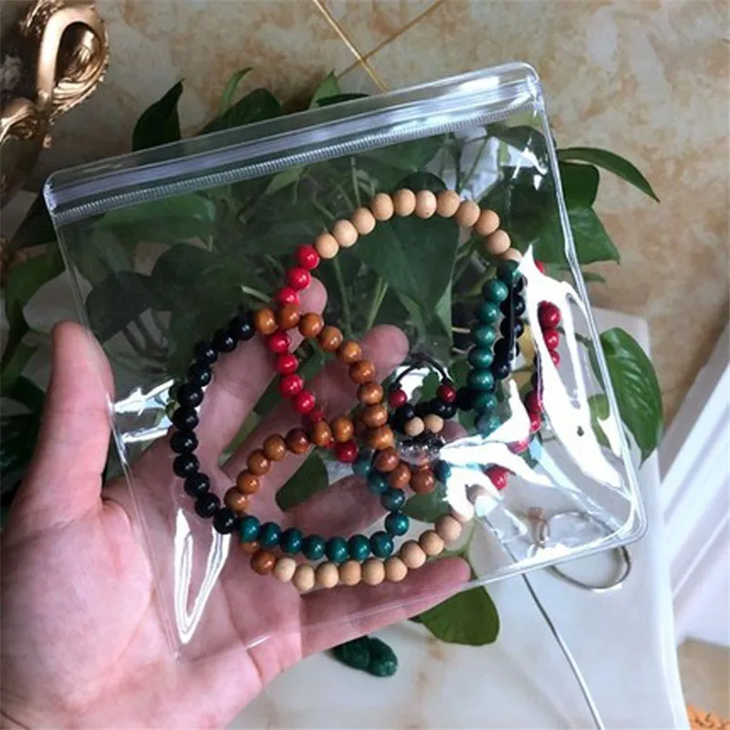 20pcs/lot Transparent PVC Jewelry Pouches Bags Clear Anti-Oxidation Zip Lock Earring Pendant Necklace Bracelet Storage Holder