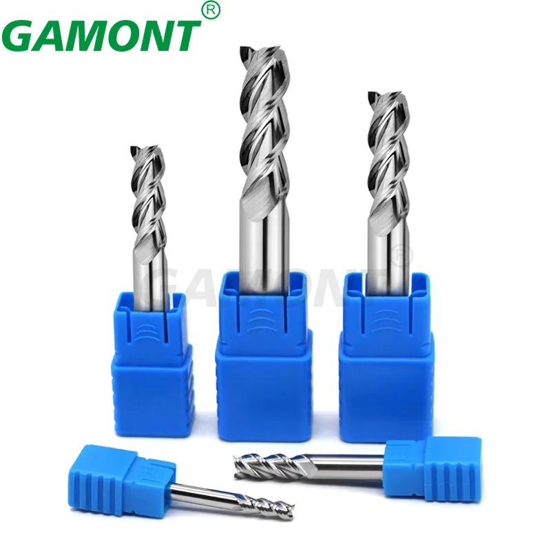 GAMONT HRC50 3-Flute Tungsten Steel Carbide Milling Cutter CNC Machinery Maching Specular High Lights Aluminium Special Endmill