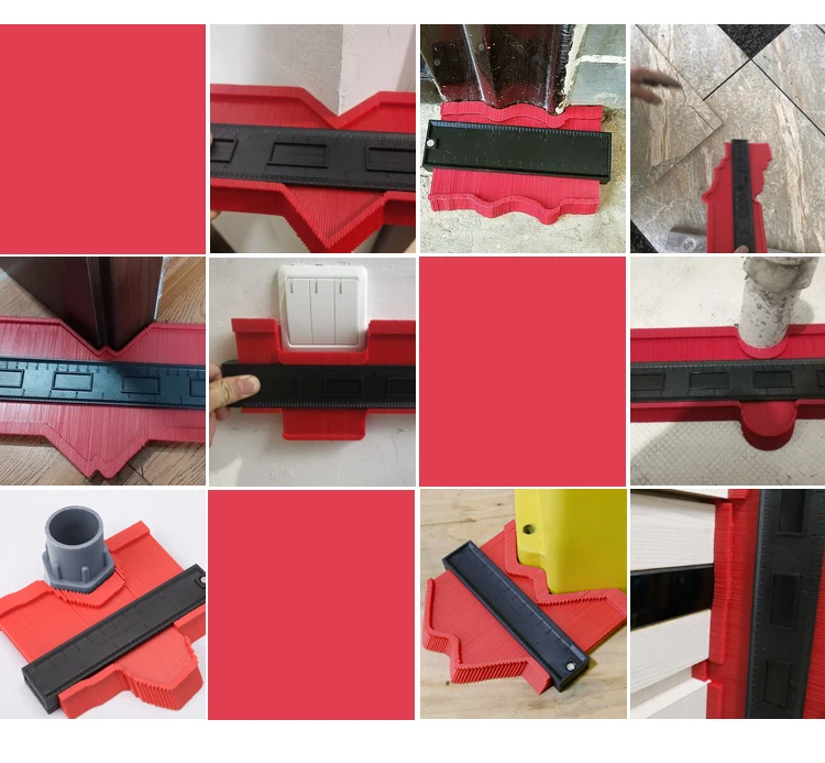 Contour Gauge Duplicator Ceramic Tile Carpet Cutting Template Profile Measuring Angle Ruler Contour Duplicator Woodworking Tools