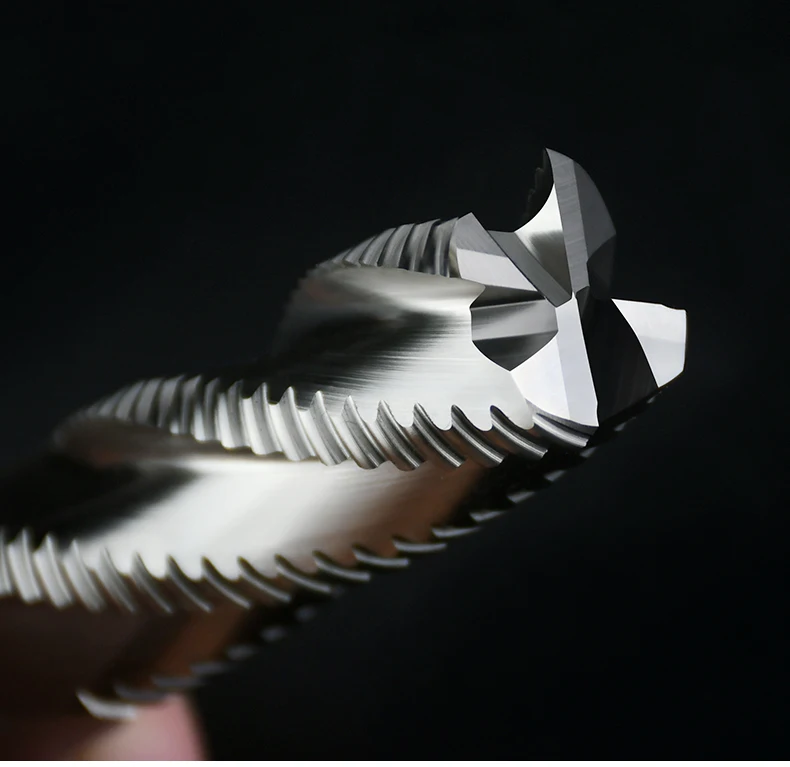 SWYBB Roughing End Mill HSS CNC Cutting Tool Milling Cutter High Speed Steel 3F 4 Teeth 6 8 10 12-32mm Metal Steel Aluminum Wood