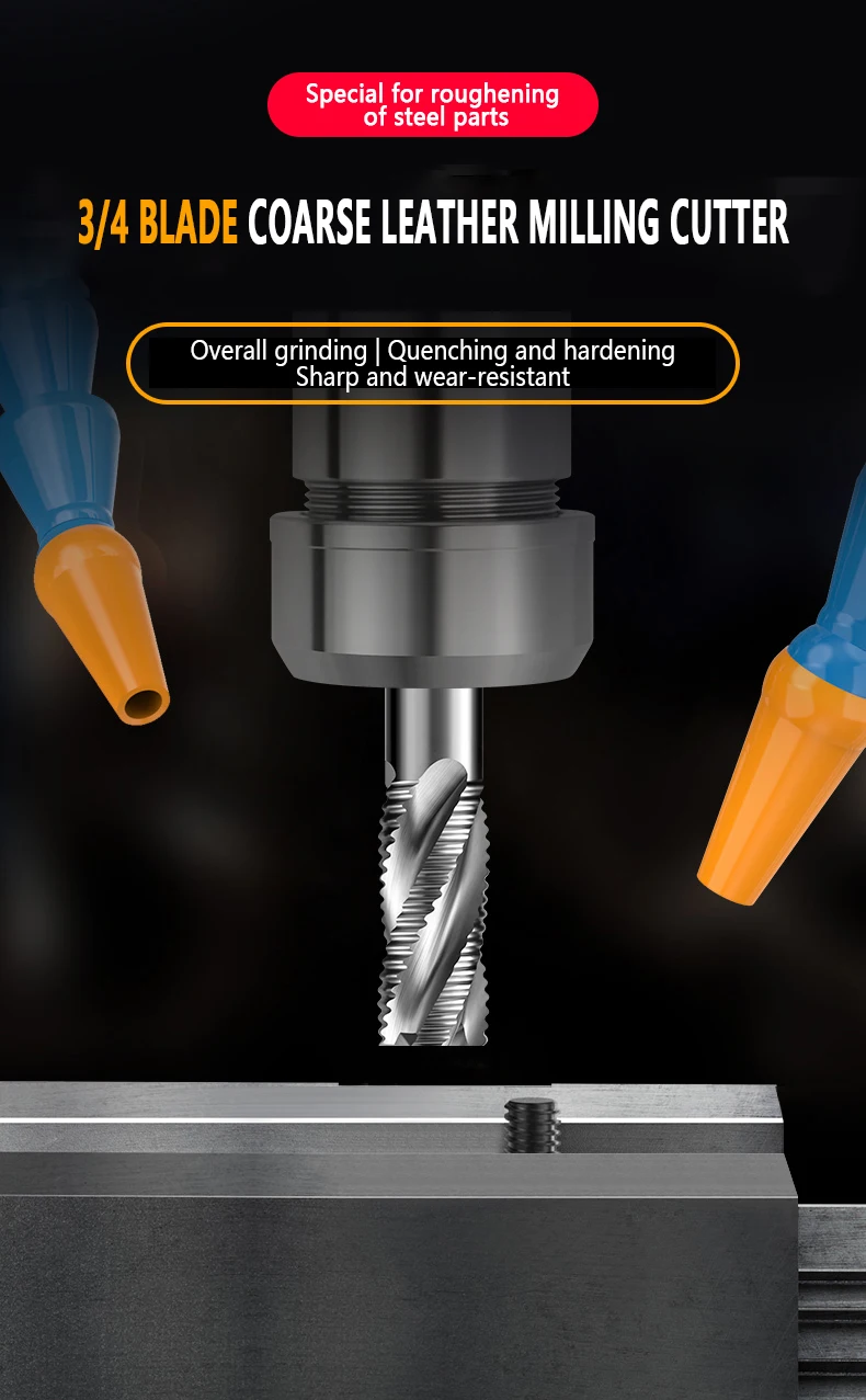 SWYBB Roughing End Mill HSS CNC Cutting Tool Milling Cutter High Speed Steel 3F 4 Teeth 6 8 10 12-32mm Metal Steel Aluminum Wood