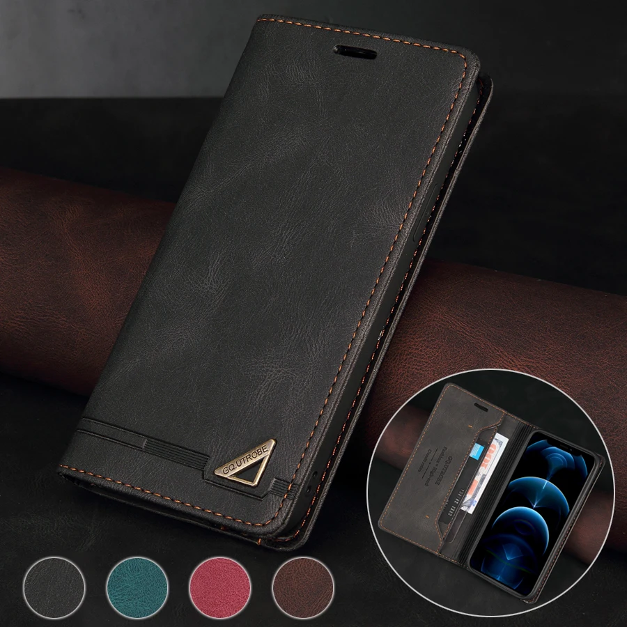 Wallet Anti Theft Brush Flip Leather Case For Samsung Galaxy S25 FE S24 Plus S23/S22 Ultra A07 A15 A16 A17 A35 A36 A53 A55 A56