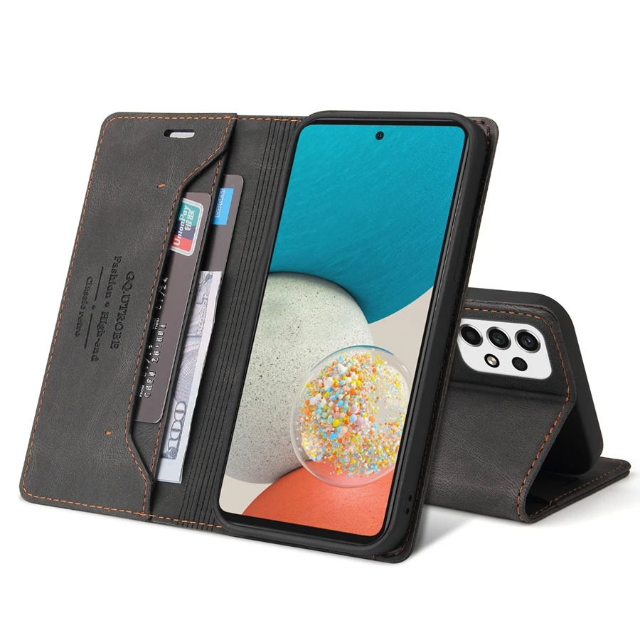 Wallet Anti Theft Brush Flip Leather Case For Samsung Galaxy S25 FE S24 Plus S23/S22 Ultra A07 A15 A16 A17 A35 A36 A53 A55 A56