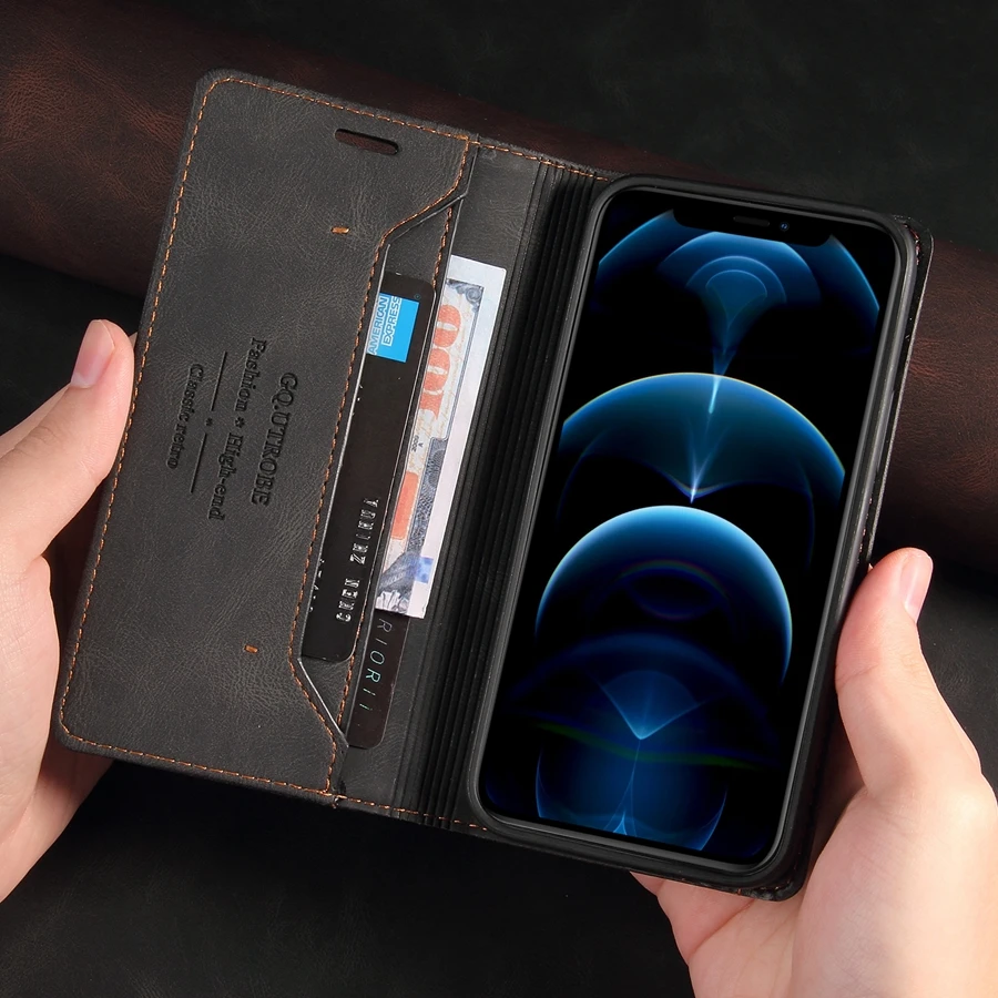 Wallet Anti Theft Brush Flip Leather Case For Samsung Galaxy S25 FE S24 Plus S23/S22 Ultra A07 A15 A16 A17 A35 A36 A53 A55 A56