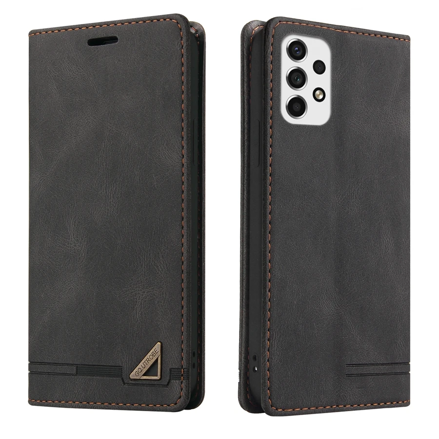 Wallet Anti Theft Brush Flip Leather Case For Samsung Galaxy S25 FE S24 Plus S23/S22 Ultra A07 A15 A16 A17 A35 A36 A53 A55 A56