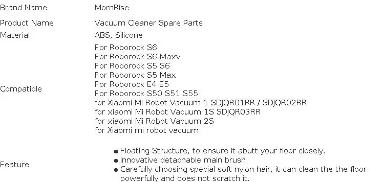 For Xiaomi Roborock S5 Max S6 S6 Maxv Accessories Spare Parts Vacuum Cleaner Replacement Kit Roller Brush HEPA Filter Mop Cloth