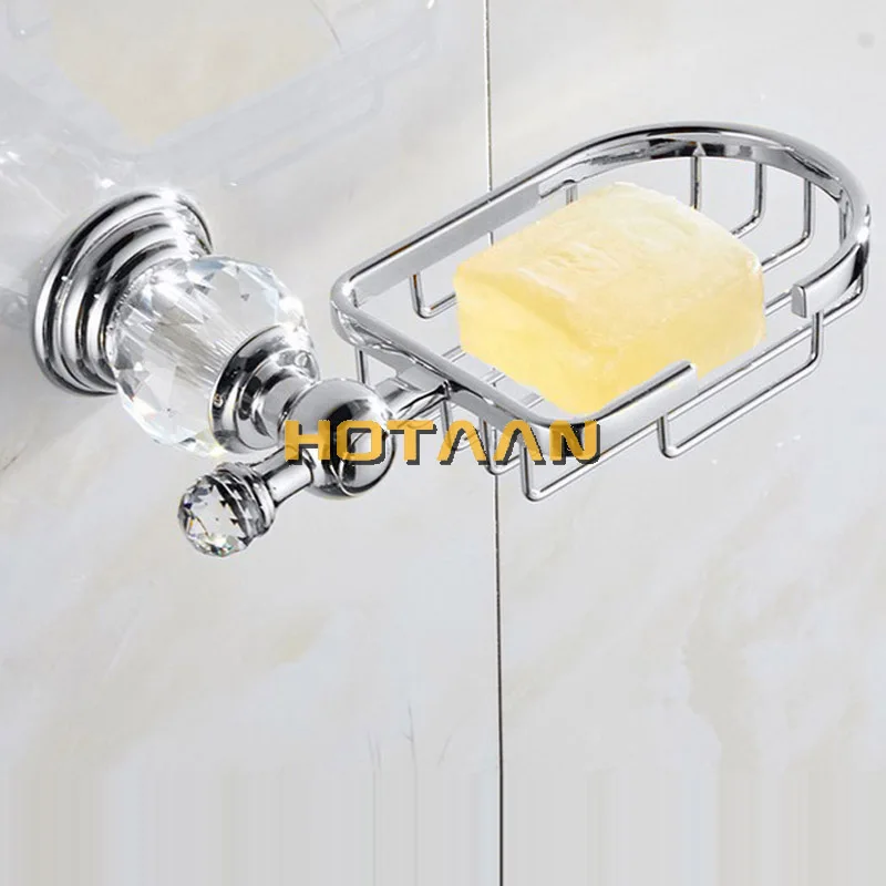 Luxury Crystal Silver Bathroom Accessories Set Chrome Polished Brass Bath Hardware Set Wall Mounted Bathroom Products Banheiro