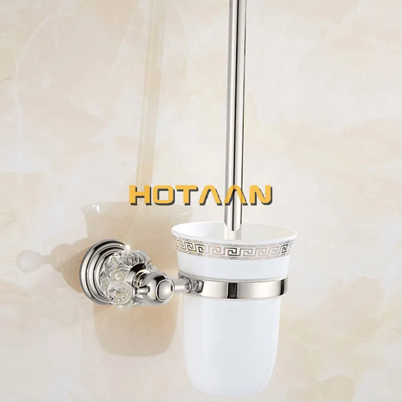 Luxury Crystal Silver Bathroom Accessories Set Chrome Polished Brass Bath Hardware Set Wall Mounted Bathroom Products Banheiro