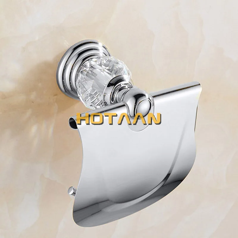 Luxury Crystal Silver Bathroom Accessories Set Chrome Polished Brass Bath Hardware Set Wall Mounted Bathroom Products Banheiro