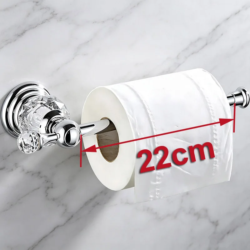 Luxury Crystal Silver Bathroom Accessories Set Chrome Polished Brass Bath Hardware Set Wall Mounted Bathroom Products Banheiro