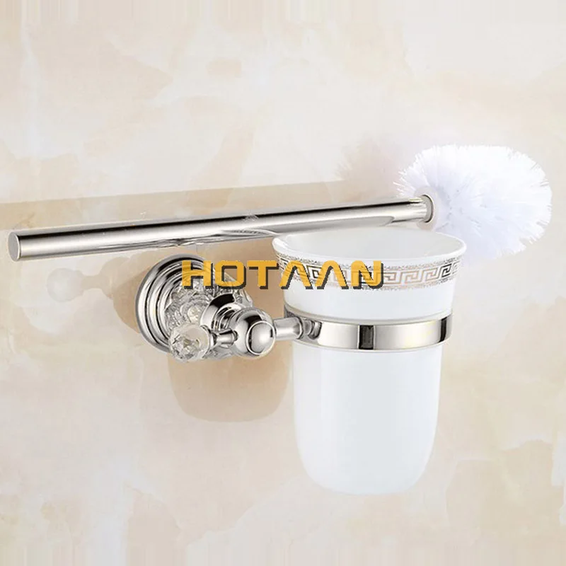 Luxury Crystal Silver Bathroom Accessories Set Chrome Polished Brass Bath Hardware Set Wall Mounted Bathroom Products Banheiro