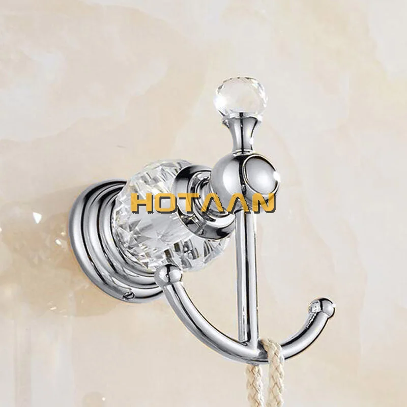 Luxury Crystal Silver Bathroom Accessories Set Chrome Polished Brass Bath Hardware Set Wall Mounted Bathroom Products Banheiro
