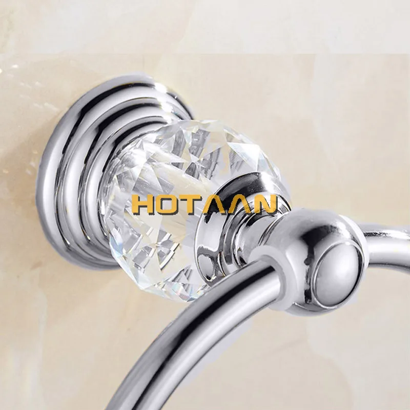 Luxury Crystal Silver Bathroom Accessories Set Chrome Polished Brass Bath Hardware Set Wall Mounted Bathroom Products Banheiro