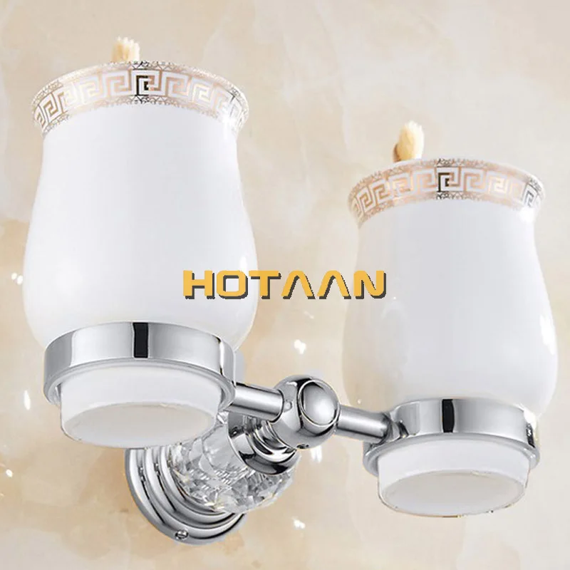 Luxury Crystal Silver Bathroom Accessories Set Chrome Polished Brass Bath Hardware Set Wall Mounted Bathroom Products Banheiro
