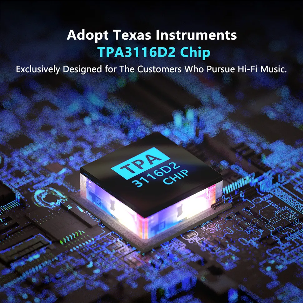 Fosi Audio 2 Channel TPA3116D2 Stereo Audio Class D Amplifier 50W X 2 - V1.0 Power Amplifier For Home Passive Speakers