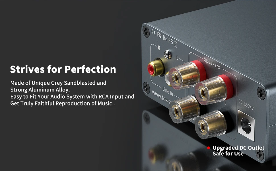 Fosi Audio 2 Channel TPA3116D2 Stereo Audio Class D Amplifier 50W X 2 - V1.0 Power Amplifier For Home Passive Speakers