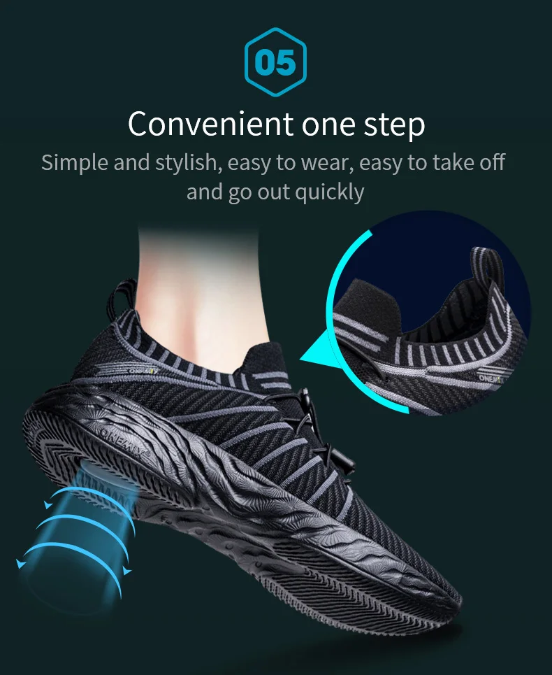 ONEMIX Waterproof Running Shoes for Men Breathable Light Women Training Walking Sneakers Outdoor Trekking Slip-on Sports Shoes