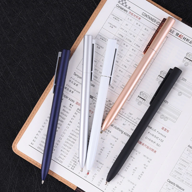 Metal Rotaing Gel Pen with Refills for Xiaomi Metal Sign Pens Aluminum Alloy Business Office Pучка Caneta 0.5MM Smooth Writing