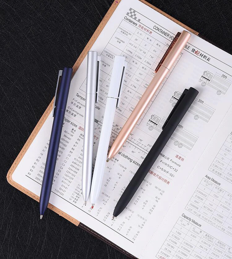 Metal Rotaing Gel Pen with Refills for Xiaomi Metal Sign Pens Aluminum Alloy Business Office Pучка Caneta 0.5MM Smooth Writing
