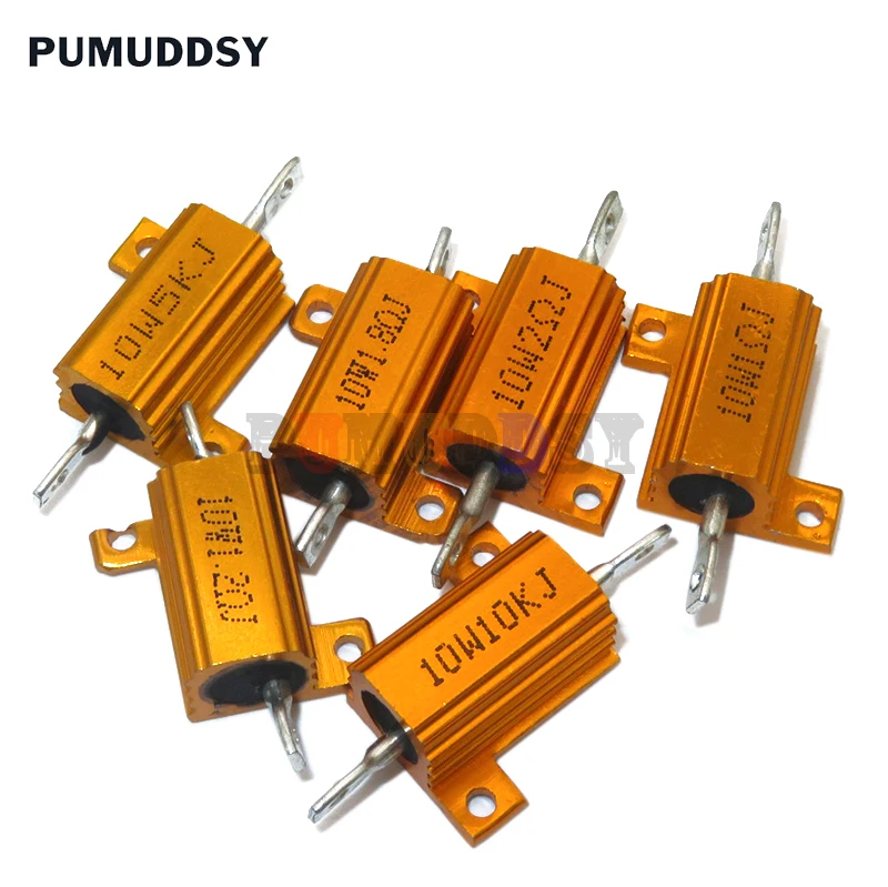 1PCS 5W 10W 25W Aluminum Power Metal Case Wirewound Resistor 0.01 ~ 30K 1 2 3 5 6 8 10 20 100 150 1K 10K Ohm hjxrhgal RX24