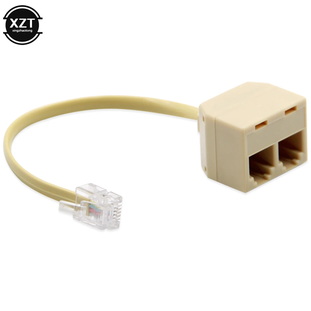 Telephone Splitter One Point Two RJ11 Telephone Line Extender Three-Way Adapter Speaker One Point Two Splitter