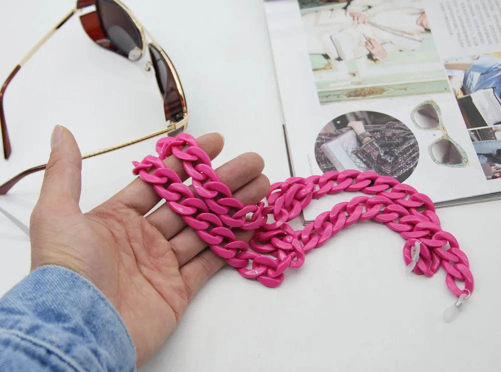 New Fashion Acrylic Glasses Chains Holder Cord Reading Sunglasses Chain Women Largands Eyeglasses Hanging Neck Chain Strap Rope