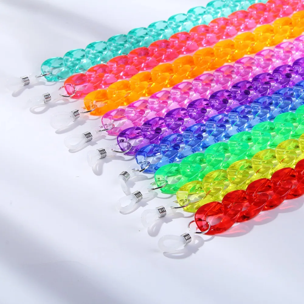 New Fashion Acrylic Glasses Chains Holder Cord Reading Sunglasses Chain Women Largands Eyeglasses Hanging Neck Chain Strap Rope