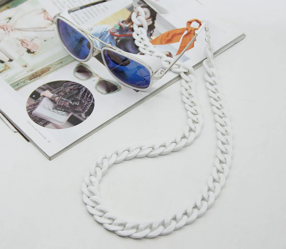 New Fashion Acrylic Glasses Chains Holder Cord Reading Sunglasses Chain Women Largands Eyeglasses Hanging Neck Chain Strap Rope